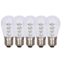 Vickerman 1 watt 130 volt S14 Medium Screw Pure White Transparent LED (5 pack)