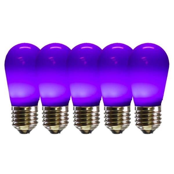 1.3 watt 130 volt S14 Medium Screw Purple Ceramic LED (5 pack)
