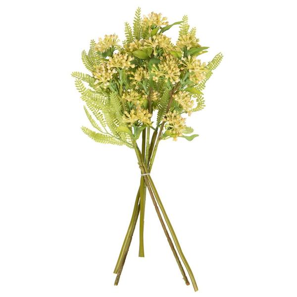 14" Artificial Bumblebee Yellow Wild Berry Green Fern Bundle (2 Pack)