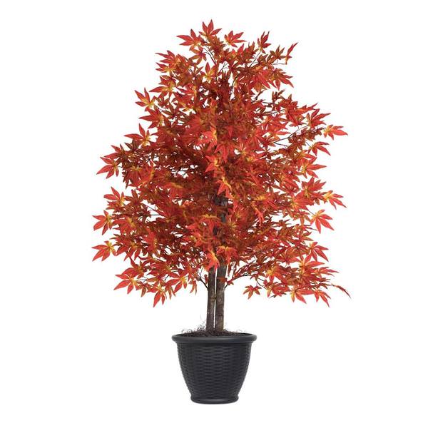4' Artificial Orange Maple Bush Bush