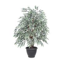 Vickerman 4' Artificial Green / White Variegated Smilax Extra Full in Gray Container