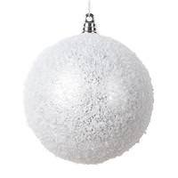 Vickerman 4" Silver Matte Snow Ball Ornament (4 pack)