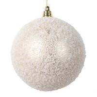 View 4" Champagne Matte Snow Ball Ornament (4 pack)