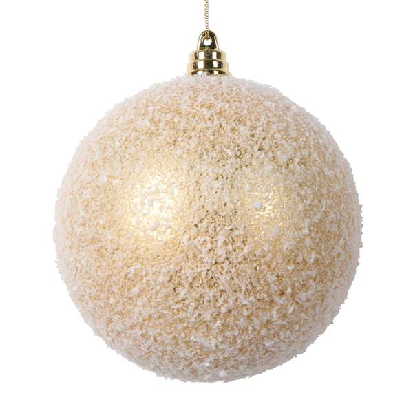4" Gold Matte Snow Ball Ornament (4 pack)