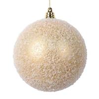Vickerman 4" Gold Matte Snow Ball Ornament (4 pack)