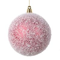 Vickerman 4" Red Matte Snow Ball Ornament (4 pack)