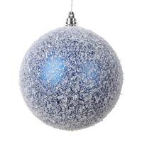View 4" Blue Matte Snow Ball Ornament (4 pack)