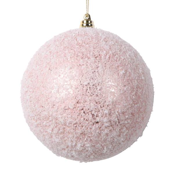 4.75" Rose Gold Matte Snow Ball Ornament (4 Pack)