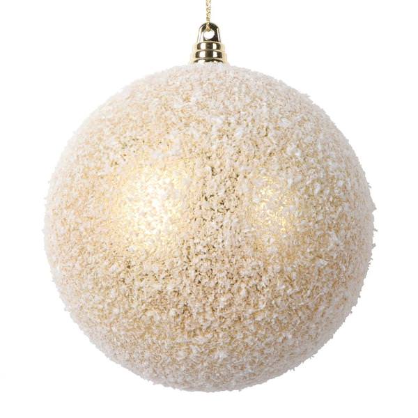 4.75" Gold Matte Snow Ball Ornament (4 Pack)