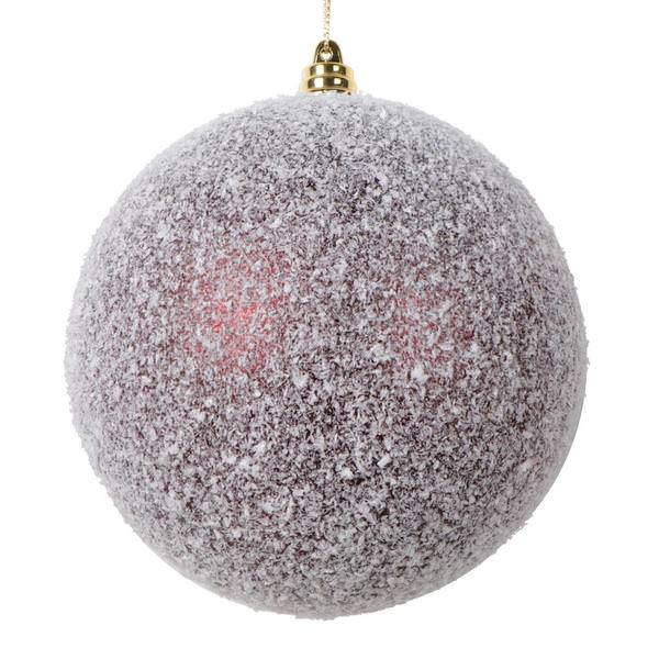 4.75" Burgundy Matte Snow Ball Ornament (4 Pack)