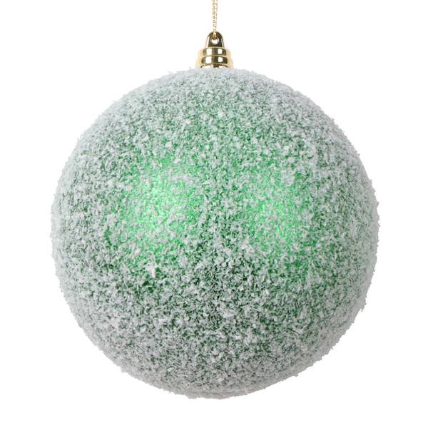 4.75" Green Matte Snow Ball Ornament (4 Pack)