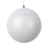 Vickerman 6" Silver Matte Snow Ball Christmas Ornament (2 pack)