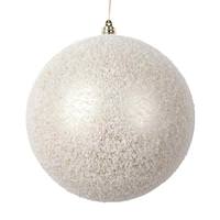 Vickerman 6" Champagne Matte Snow Ball Christmas Ornament (2 pack)