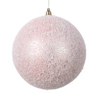 Vickerman 6" Rose Gold Matte Snow Ball Christmas Ornament (2 pack)