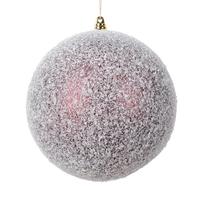 View 6" Burgundy Matte Snow Ball Christmas Ornament (2 pack)