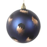 View 6" Midnight Blue Gold and Black Brush Strokes Ball Ornament (2 pack)