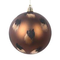 Vickerman 4" Mocha Gold and Black Brush Strokes Ball Ornament (4 pack)