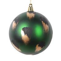 View 4" Emerald Gold and Black Brush Strokes Ball Ornament (4 pack)