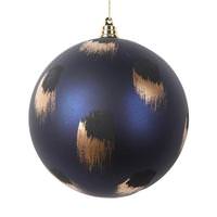 View 4.75" Midnight Blue Matte Brush Strokes Ball Ornament (4 Pack)