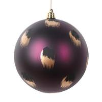 View 4.75" Plum Matte Brush Strokes Ball Ornament (4 Pack)