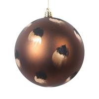 View 4.75" Mocha Matte Brush Strokes Ball Ornament (4 Pack)
