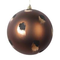 Vickerman 6" Mocha Gold and Black Brush Strokes Ball Ornament (2 pack)