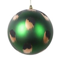 Vickerman 6" Emerald Gold and Black Brush Strokes Ball Ornament (2 pack)