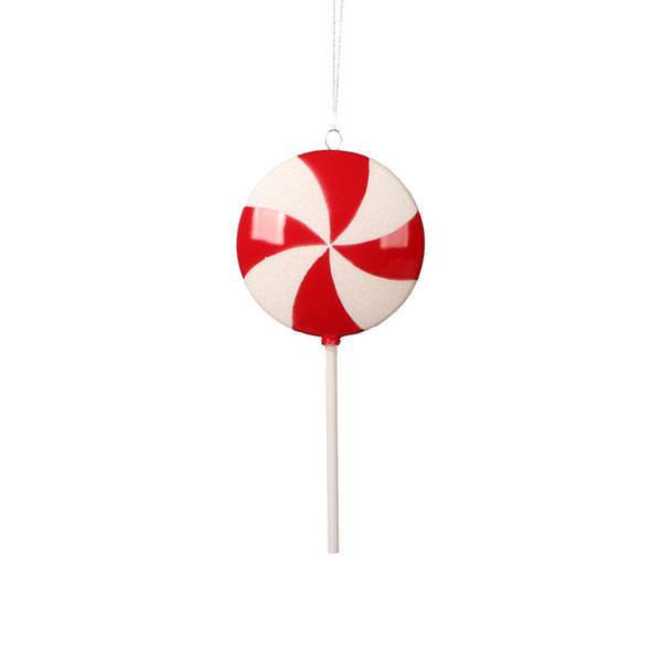 9" Red Flat Lollipop Candy Ornament (6 Pack)