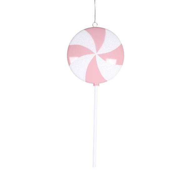 9" Pastel Pink Flat Lollipop Candy Ornament (6 Pack)