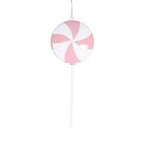 Vickerman 9" Pastel Pink Flat Lollipop Candy Ornament (6 Pack)