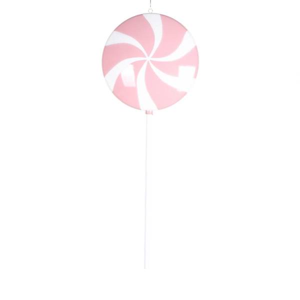 26" Pastel Pink Flat Lollipop Candy Ornament