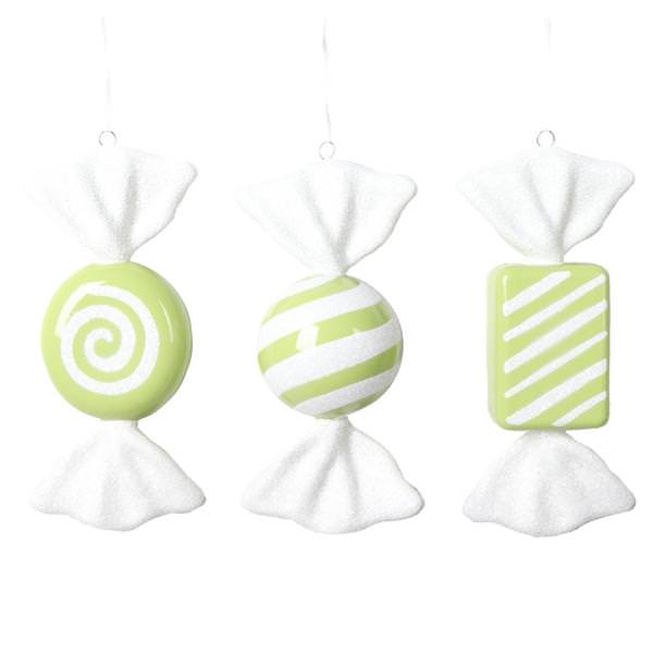 7.5" Lime Candy Assortment Ornament (3 Pack)
