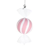 Vickerman 13" Pastel Pink Round Swirl Candy Ornament