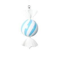 Vickerman 13" Baby Blue Round Swirl Candy Ornament