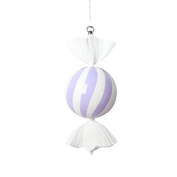 13" Pastel Lavender Round Swirl Candy Ornament