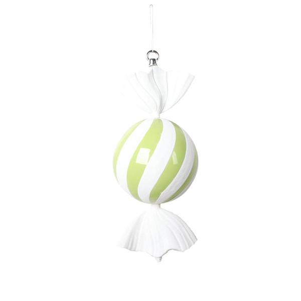 13" Lime Round Swirl Candy Ornament