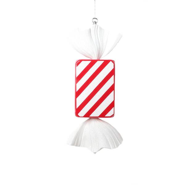 18.5" Red Rectangle Stripe Candy Ornament