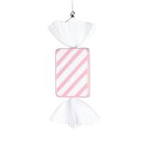 Vickerman 18.5" Pastel Pink Rectangle Stripe Candy Ornament
