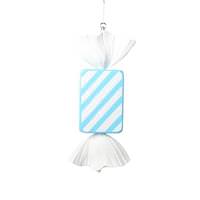 Vickerman 18.5" Baby Blue Rectangle Stripe Candy Ornament