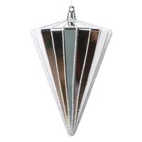 Vickerman 6" Shiny Silver Cone Ornament (3 Pack)