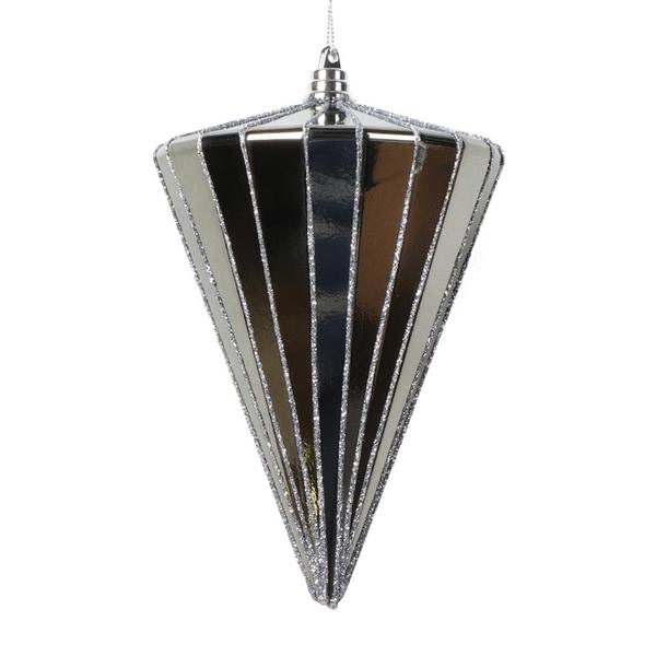 6" Shiny Pewter Cone Ornament (3 Pack)