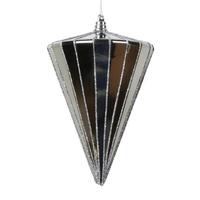 Vickerman 6" Shiny Pewter Cone Ornament (3 Pack)