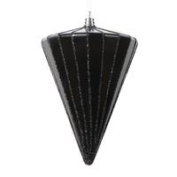 Vickerman 6" Shiny Black Cone Ornament (3 Pack)