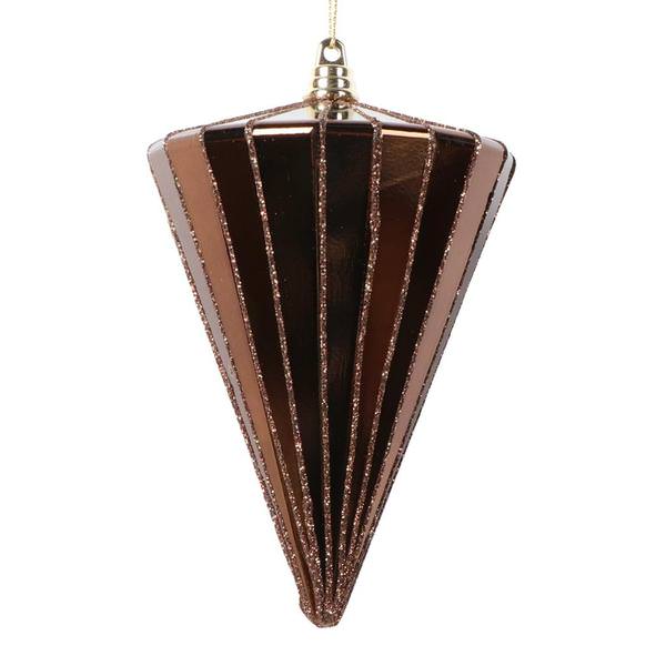 6" Shiny Mocha Cone Ornament (3 Pack)