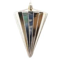Vickerman 6" Shiny Champagne Cone Ornament (3 Pack)