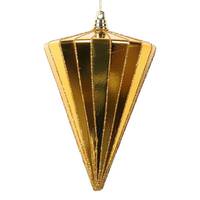 Vickerman 6" Shiny Antique Gold Cone Ornament (3 Pack)