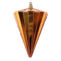 Vickerman 6" Shiny Burnished Orange Cone Ornament (3 Pack)