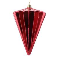 Vickerman 6" Shiny Red Cone Ornament (3 Pack)