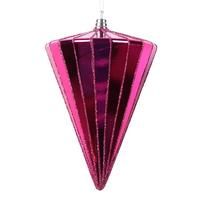 Vickerman 6" Shiny Fuchsia Cone Ornament (3 Pack)