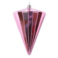 Vickerman 6" Shiny Pink Cone Ornament (3 Pack)